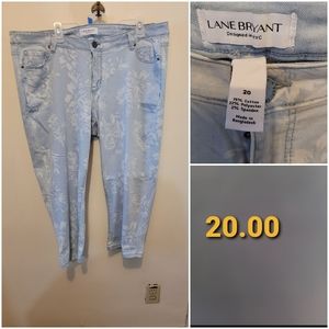 Lane Bryant light wash jeans with designs